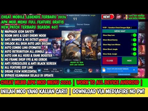 CHEAT ML TERBARU 2026 | MOD APK UNLOCK ALL SKIN MOBILE LEGENDS