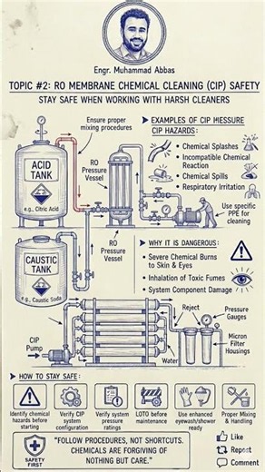 RO Membrane Chemical Cleaning (CIP) Safety Reverse Osmosis (RO) membrane cleaning operations