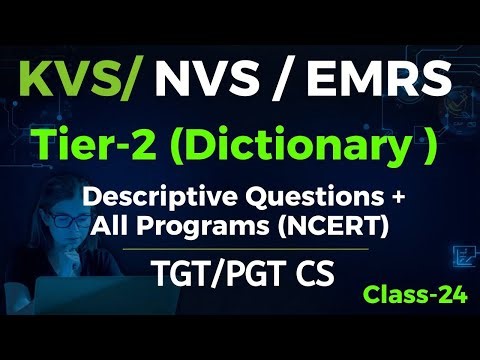 Tier-2 Dictionary Python for KVS NVS EMRS | TGT PGT Computer Science