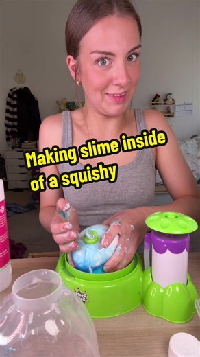 Making slime inside of a squishy ! | making slimes