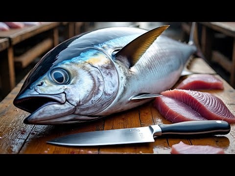 Everyday of My Life ❗🔥 Exploring Sorong Fish Market live broadcast of yellowfin tuna cutting