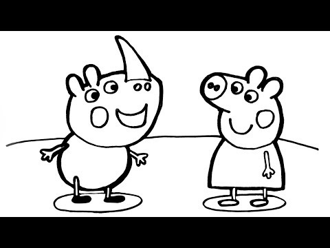 Drawing Peppe Pig & Mr. Rhino | Coloring Pages for Kids