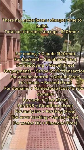 How to Build a Tech Startup for $20/Month (My Exact 2026 Stack)#shorts
