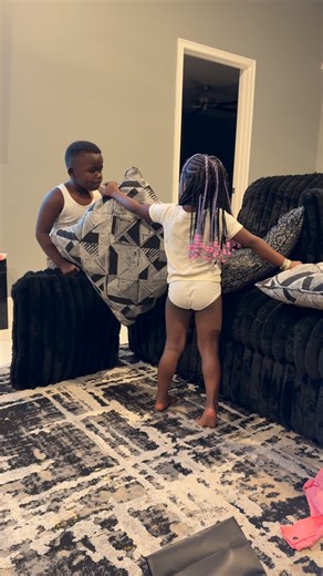Sheronda Bullock on Instagram: "#Pillow fight #fypageシ #family #trendingpost"