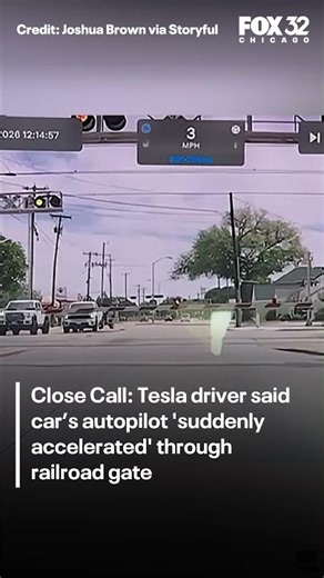Tesla driver says autopilot accelerated, nearly caused train crash