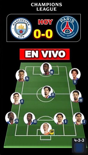 ✅ Manchester City vs PSG [En Vivo] 🏆 Champions League - Jornada 2