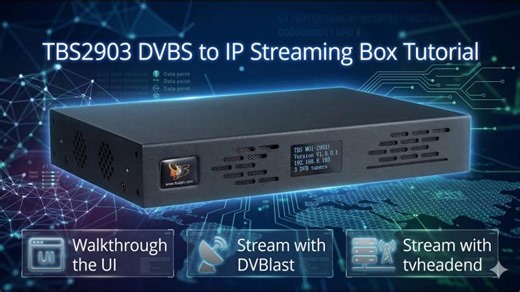 TBS2903 DVB to IP Streaming Box Tutorial | Scan Channels Stream via DVBlast Tvheadend | Irene Jiang
