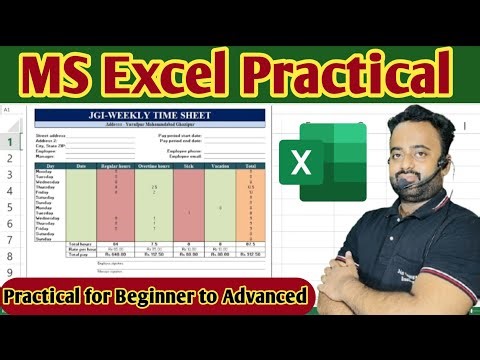 MS Excel Practical Full Course | Weekly Time Sheet Project | Beginner to Advanced Excel