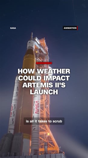 NASA’s Artemis II mission is expected to liftoff from Kennedy Space Center in Florida later today, carrying four astronauts on a journey around the moon. CNN's Meteorologist Derek Van Dam explains what sort of weather can disrupt the launch and the chances of it happening today. #cnn #news #space #artemis #nasa #rocketlaunch