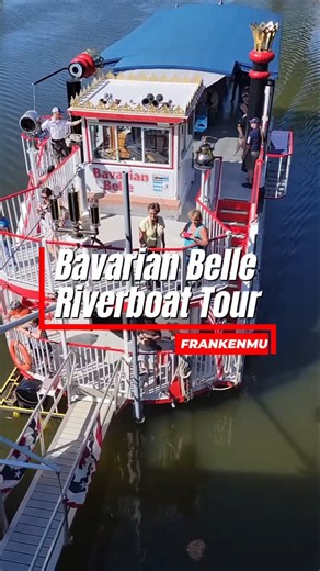 Hop aboard The Bavarian Belle Riverboat for a narrated river tour in Frankenmuth, Michigan.
