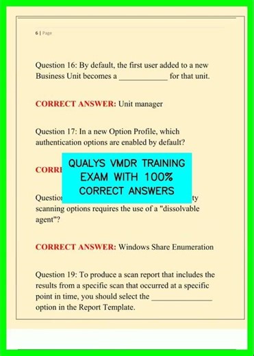 QUALYS VMDR TRAINING EXAM WITH 100% CORRECT ANSWERS video