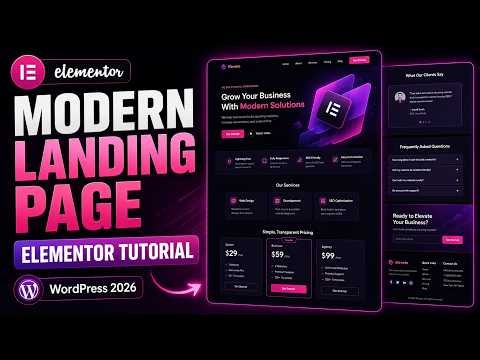 How To Create A Modern Landing Page with Elementor | WordPress Tutorial 2026