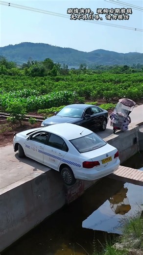 Failed To Pass Another Car On A Narrow Road! It Flipped Into A Ditch #automobile #drivingreview