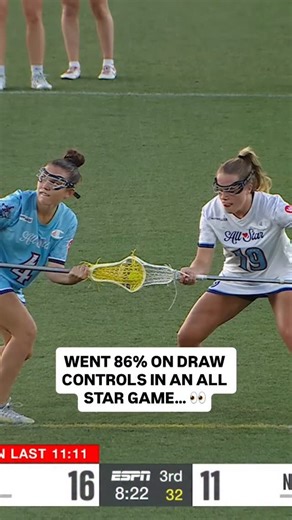 Women’s Lacrosse League on Instagram: "A masterclass on the draw 🤌🤯 @sm1th.sam dominated her pro debut by winning 39/45 draw controls in the WLL All-Star Game — now she is headed to the @nycharging 👀"