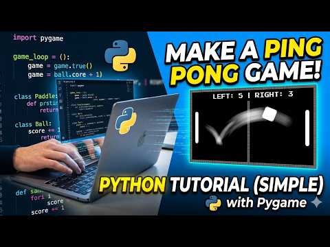 Tutorial To Make A Simple Ping Pong Game Using Python Programming Language.