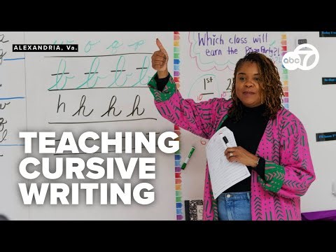 Virginia students are learning the lost art form of cursive writing