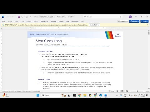 Shelly Cashman Excel 365 | Module 6: SAM Project A Starr Consulting