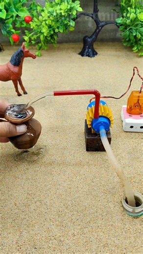 Mini cow water bath video ! mini motor water pump project video #917