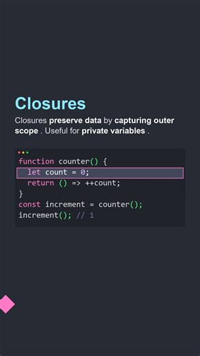 💡 Closures | JS Tips for Developers #Shorts