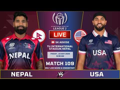 NEPAL vs USA LIVE SCORE | NEP vs USA | ICC CWC League 2 109th Match Commentary | NEPAL BATTING