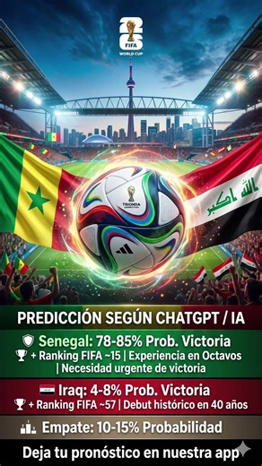 Pronóstico: Senegal 🇸🇳 vs. Iraq 🇮🇶