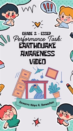 Samarra Kaiya R. Barnachea Grade 2- ESSEP Performance Task #1: Earthquake Awareness Video #EarthquakeAwareness #ForEducationalPurposesOnly #fypシ | Shanette Romarate