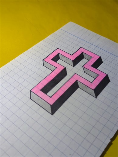 easy 3D illusion drawing #art #illsion #drawings