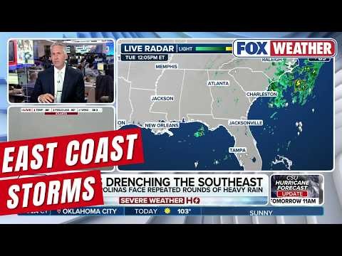Rounds Of Heavy Rain And Thunderstorms Target The East Coast