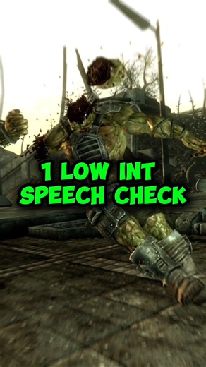 Fallout 3's ONLY Low Intelligence Speech Check...