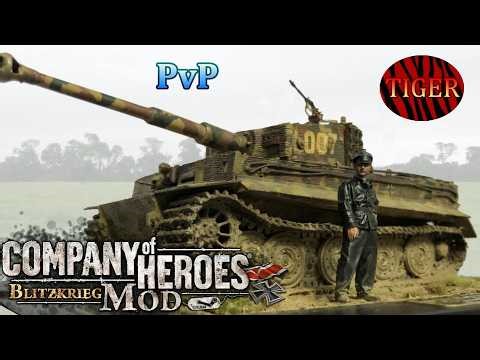 CoH Blitzkrieg Mod PvP _ 16 tank kills - Tiger tank!