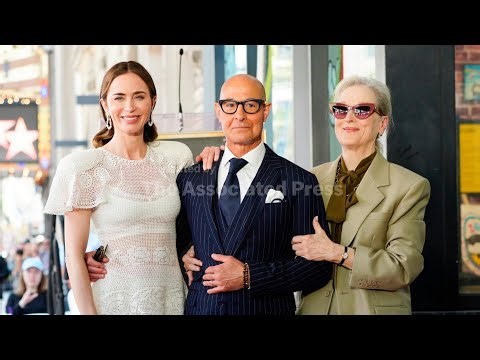 Stanley Tucci and Emily Blunt receive stars on the Hollywood Walk of Fame