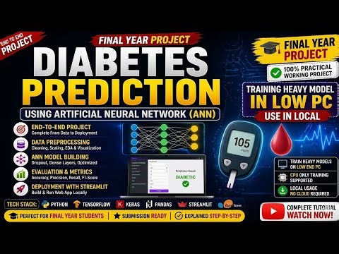 Diabetes Prediction Using ANN | End to End ML Project | Final Year Project | Train Model in Low PC