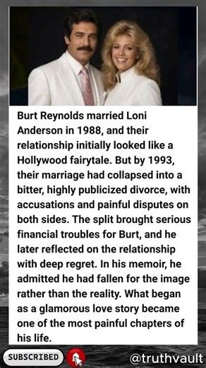Burt Reynolds’ Biggest Love Regret? The Truth About His Marriage to Loni Anderson 💔