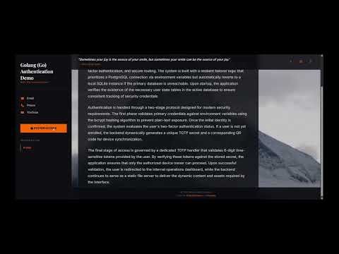 Golang (Go) Auth Demo | 2FA Authentication