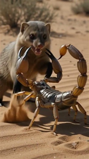 Mongoose attacks giant scorpion