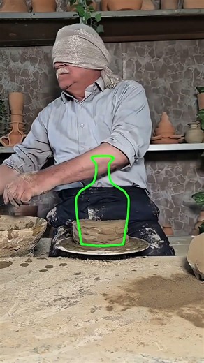 Blindfold Pottery Master Creates a Perfect Clay Pot! 😱🏺 #shorts