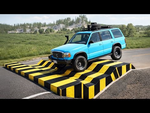 Cars vs Upside Down Speed Bump Challenge #22 in BeamNG Drive!