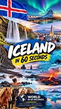 Iceland in 60 Seconds 🇮🇸 | Waterfalls, Glaciers, Volcanoes & Northern Lights #shorts