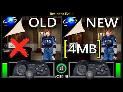 [OLD vs NEW Port] Resident Evil 2 (Sega Saturn vs Sega Saturn w/ 4MB) Real Hardware Comparison
