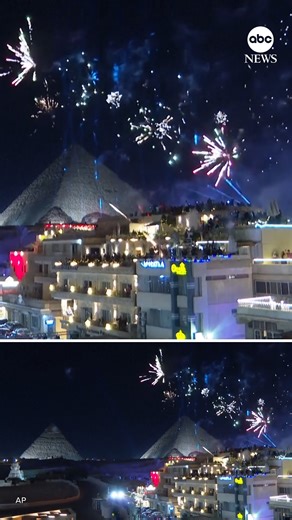 Egypt celebrated the New Year with fireworks over the pyramids in Giza. https://abcnews.visitlink.me/mtyHz2 | ABC News