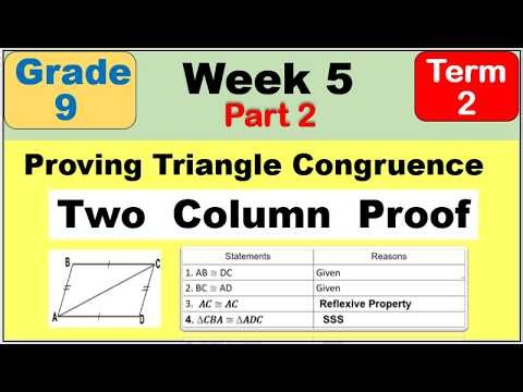 Grade 9 Math | Proving Triangle Congruence Using Two Column Proof Second Term (Term 2) Week 5