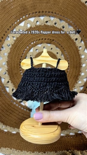 Flapper Dress for Labubu Doll 🖤 #DIY