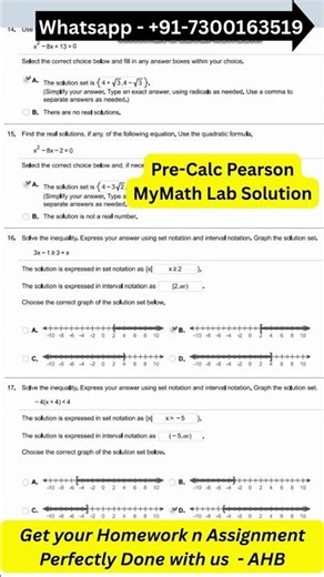 Pearson Precalculus Homework Set 8 Explained | MyMathLab Solution
