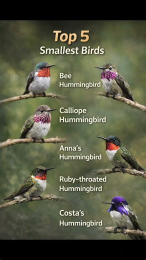 दुनिया के Top 5 सबसे छोटे पक्षी 🐦 | Smallest Birds in the World#facts #shorts #gk