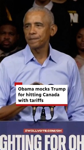 Obama mocks Trump for hitting Canada with tariffs