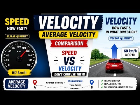 Episode 3: Velocity ,Average Velocity, Comparison B/w Speed & Velocity Explained With Easy Examples
