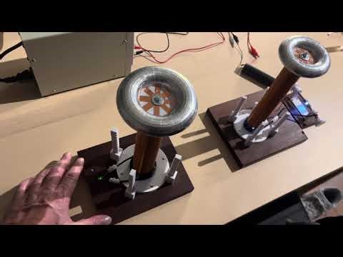 Two Tesla Coils and energy transfer experiment