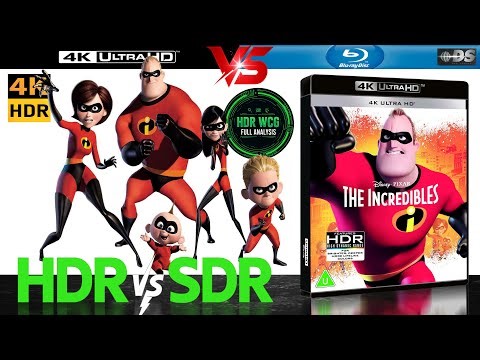 HDR DV WCG ATMOS ANALYSIS ( The Incredibles 2004 ) 4K UHD Blu Ray REVIEW vs 1080p BD SDR 100nits