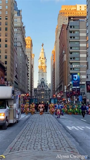 Alyssa Cwanger on Instagram: "A walk down Broad Street tonight with the Mummers at the 2026 Mummers Parade on New Year’s Day in Philadelphia! South Philly String-Band Mummers Parade City of Philadelphia Government #mummers #newyearsday #Philadelphia #broadstreet"