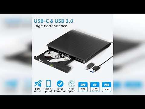 Review: Ziweo External DVD Drive USB 3.0 Type-C CD Burner Portable CD +/-RW Drive DVD Player f...